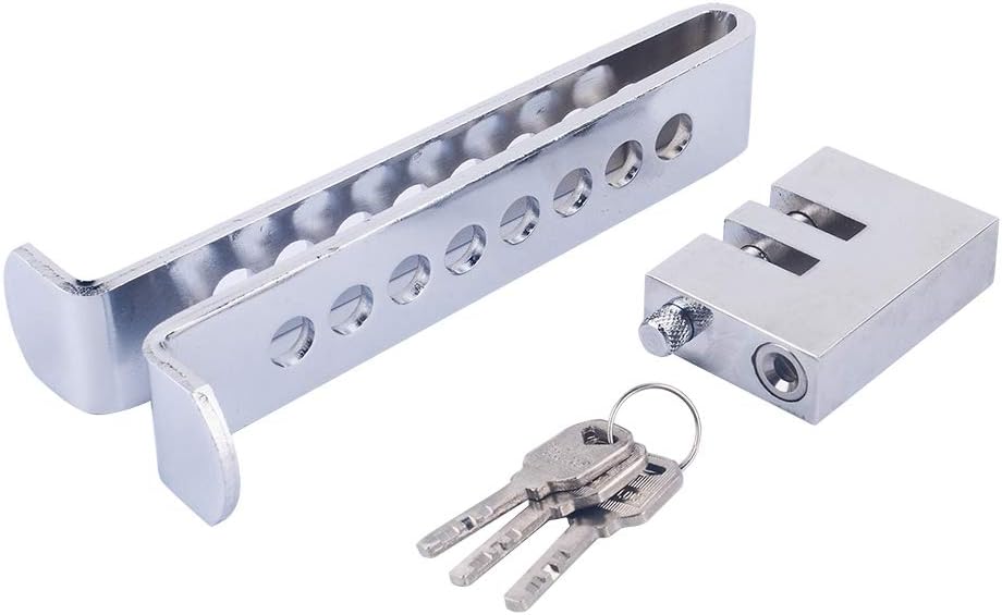 EBTOOLS 8 Holes Accelerator Pedal Lock Car Brake Safety Lock Tool Clutch Lock Stainless Steering Wheel Lock Anti-theft Device