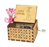 Sooye Pink Panther Music Box- 18 Note Mechanism Antique Carved Children's Collection(Pink Panther)