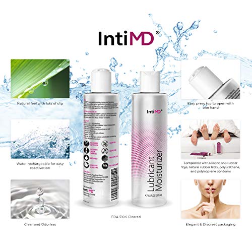 IntiMD Personal Lubricant Moisturizer Water Based Lube, FDA 510K Cleared, Long Lasting, Sensitive Skin Friendly - 8.5oz - Thumbnail 2