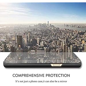 HAOTIAN Cover per Oppo A52/A72/A92, Custodia con Specchio Curvata, Smart View Mirror Flip Cover, Clear View Standing… - immagine 3