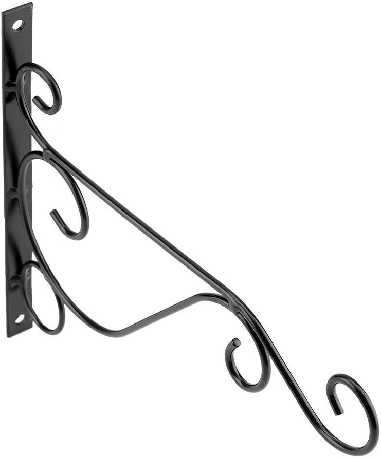 Regun Utility Plant Hanging Bracket - Iron Plant Hanger Wall Hanging Bracket Flower Hook for Home Garden Decoration 30 * 21cm(Black) - Image 5