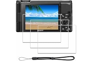 iDaPro Screen Protector for Sony ZV-1 ZV-1F ZV-1 II / ZV1 ZV1F ZV1 II & Hand Lanyard [3+1 Pack] Tempered Glass Easy Installation
