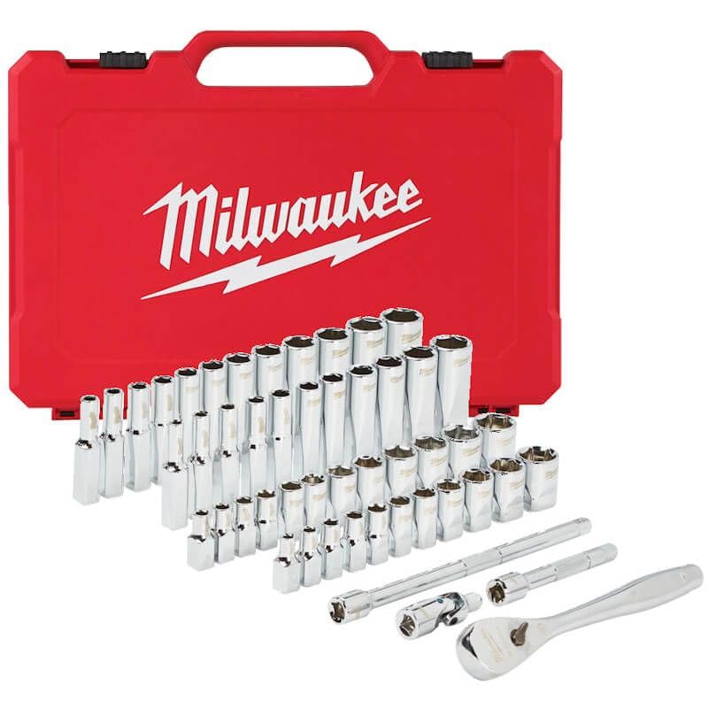Milwaukee 932464944 1/4in Ratcheting Socket Set Metric & Imperial, 50 Piece