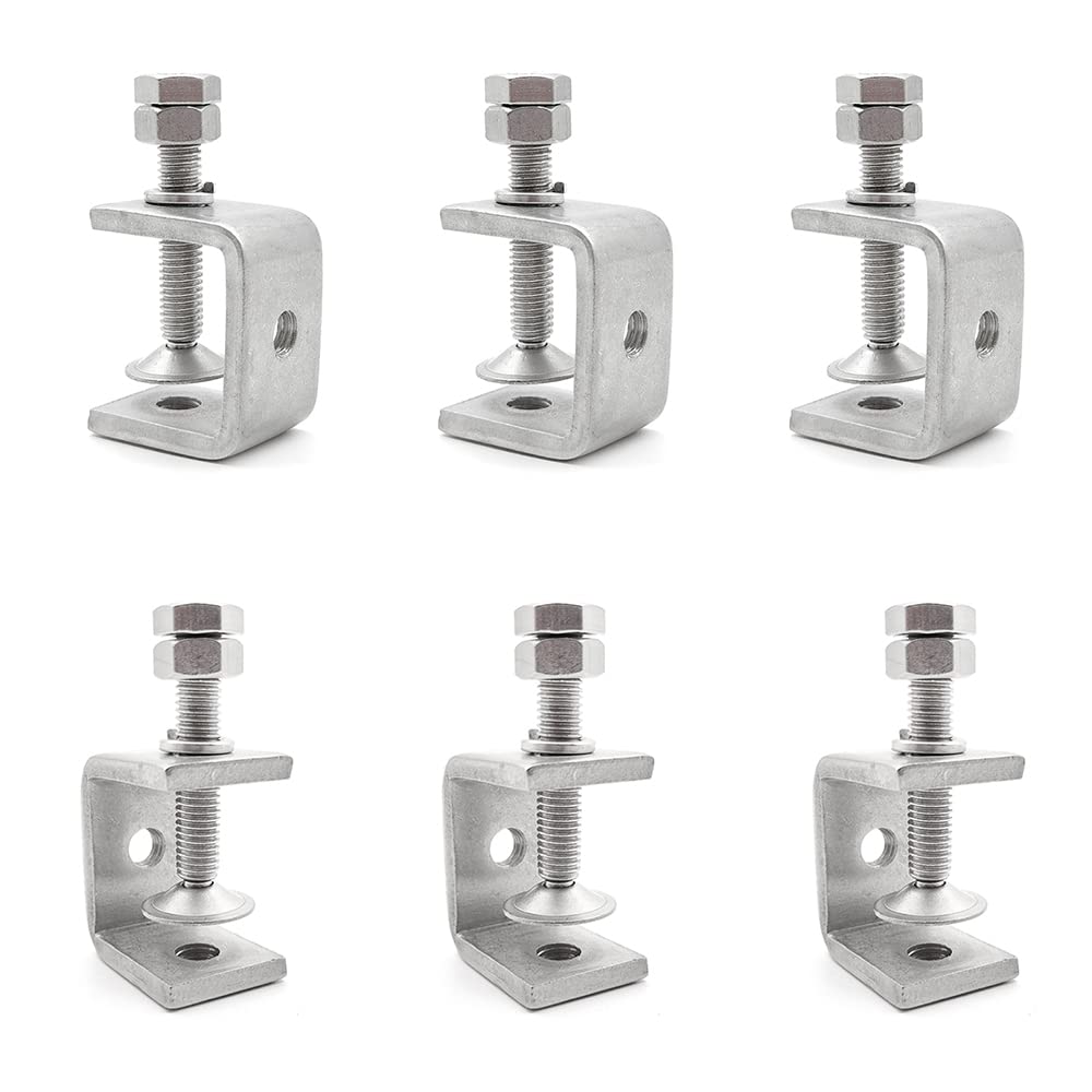GOIYZTTR 6 Pcs C Tiger Clamp Heavy Duty Clamps Stainless Steel Type Clamp with Wide Jaw Openings Suitable for DIY Woodworking and Welding