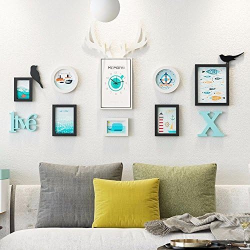WOneww Photo Wall Clock Combination Paintings European Creative Decorative Wall,