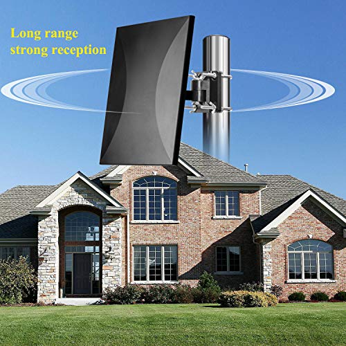 Outdoor Indoor Digital TV Antenna 150 Miles Range for 4K 720P 1080P HDTV, with Detachable Amplifier Signal Booster High Signal Reception 33 ft Coaxial Cable for FM/VHF/UHF Channels - Thumbnail 2