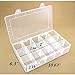 Rekukos Plastic Jewelry Box Organizer Storage Container with Adjustable Dividers 15（Large） Grids
