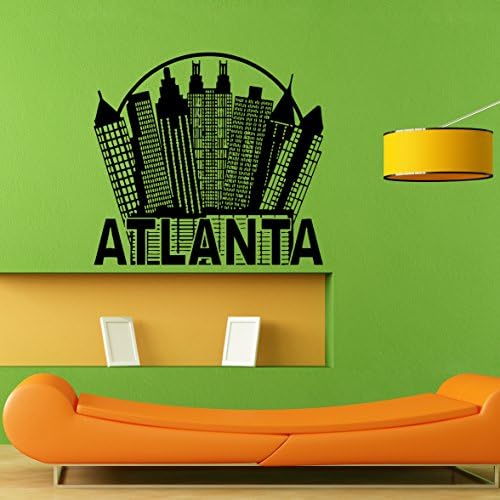 Atlanta Ga Georgia City View Skyline Wall Sticker Vinyl Mural Decal Home House Apartment Art Decor L059