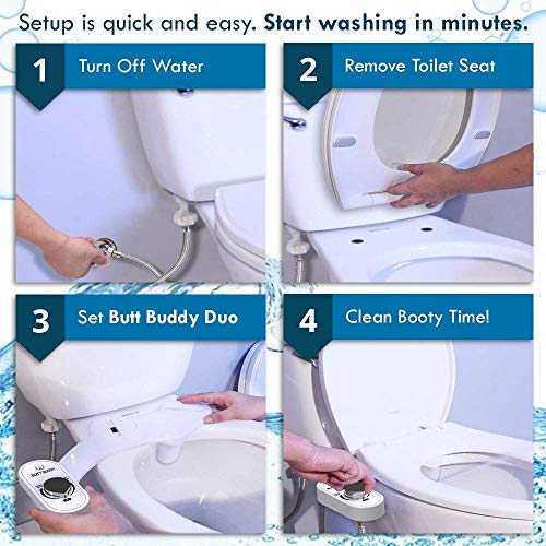 BUTT BUDDY Duo Bidet Toilet Seat Attachment & Fresh Water Sprayer