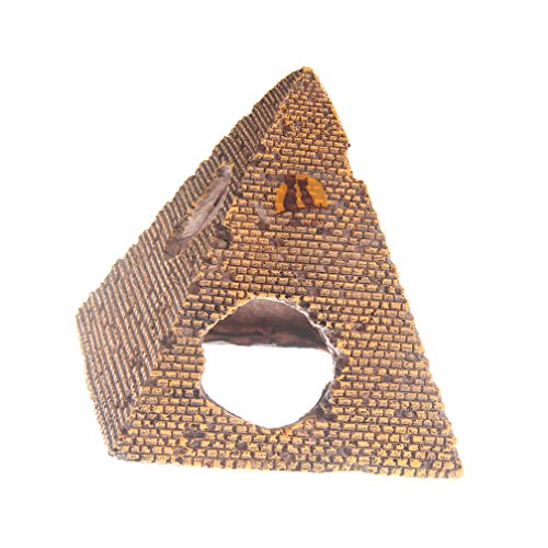 Emours Resin Egyptian Pyramids Reptile Shrimp Fish Hideouts Aquarium Decor