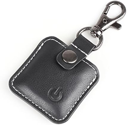 Key Finder, Gymu Alarm Anti-lost Key Chain with Leather Case (Black-3)