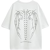 EMMIOL Mens Oversized Graphic T Shirts Y2k Vintage Tees Streetwear Baggy Cotton Shirts Casual Tops 2025 White