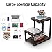 Tribesigns Rustic End Table, 3-Tier Chair Side Table Night Stand with Storage Shelf for Living Room, Bedroom (Espresso)