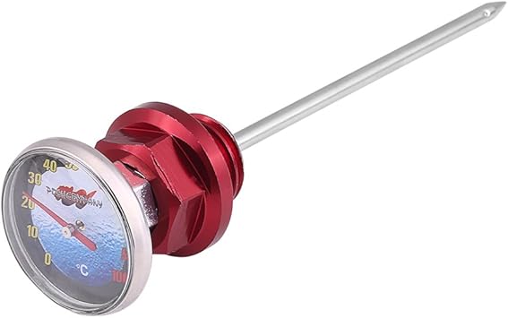 Amazon Com Motorcycle Oil Dipstick Keenso Aluminum Alloy Oil Level Gauge Dipstick Temperature With Thermometer For 125cc Motorbike Red Automotive