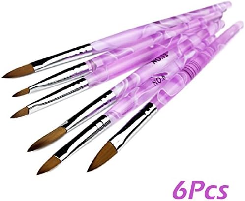 AStorePlus 6 Pcs UV Gel Acrylic Nail Art Tips Builder Painting Detailing Drawing Brush Brushes Pen Tool Set