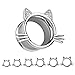 KUBOOZ(1 Pair Cute Slivery Kitten Ear Plugs Tunnels Gauges Stretcher Piercings