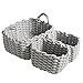 CutieUnion Cotton Woven Storage Baskets with Dual Rope Handles for Toy Storage Durable Nursery Bins(3 Pack,Grey)