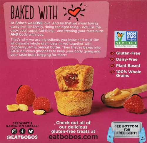 BOBO’S OAT BITES, PEANUT BUTTER & JELLY STUFFED, 1.3 OUNCE (5 COUNT BOX)