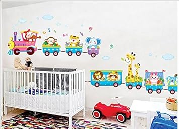Rainbow Fox Die Tiere Kunst Eis Zug Wand Aufkleber Fur Die Dekoration Kinderzimmer Kinderzimmer Baby Boys Girls Schlafzimmer Tc2039 Amazon De Kuche Haushalt