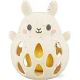 Tiger Tribe Bunny Silicone Baby Rattle - Soft BPA-Free Food-Grade Silicone with Gentle Sound, Easy Grip Sensory Toy for Infants Newborns 0-2 Years