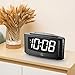 DreamSky Digital Alarm Clock with Snooze, 1.2 Inch Clear Led Digit Display with Dimmer, Simple Operate, Plug in Clock for Bedroom. (Black + White)