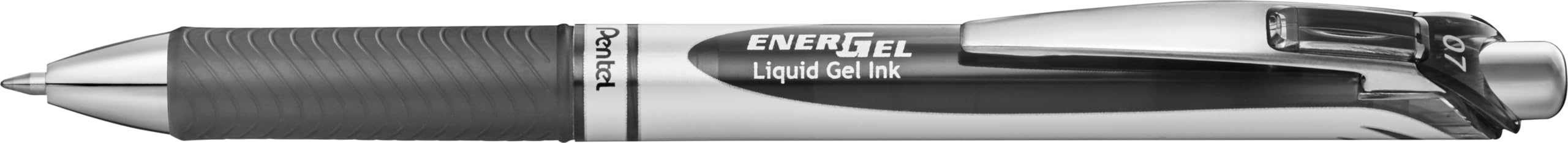 Pentel Energel XM Retractable Gel Pen with 0.7 mm Tip, 0.35 mm Line Width - Black, Pack of 12