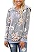 EIFFTER Womem Floral Print Pullover Hoodie Casual Long Sleeve Drawstring Hooded Sweatshirt With Pocket
