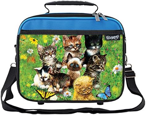 Cute Little Kittens School Lunchbox for Girls, Boys, Kids (Blue)