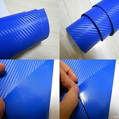 Qwrap 3D Blue Carbon Fibre Texture Wrap Sheet Vinyl Decal Film (50cm x 1.52m)