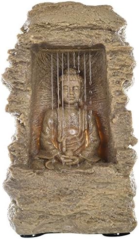 Kiara Polyston Indoor/Outdoor natural looking LED light Lord Buddha Water Fountain