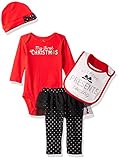 Simple Joys by Carter's Baby Girls' 4-Piece My First Christmas Set, Red/ Black Tutu, 0-3 Months