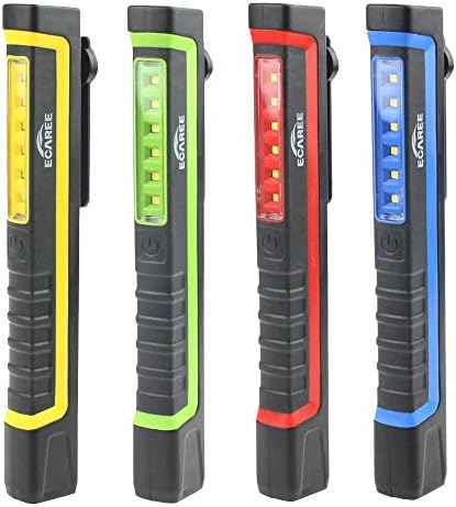 ECAREE WLF4000100 6 SMD LED &amp; 1 Super Bright White LED Magnetic Pocket Light Set, Pen Light, Garage - 1 Blue + 1 Green + 1 Red + 1 Yellow