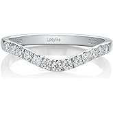 Ladylike Curved Moissanite Wedding Band 0.39ct D Color VVS1 Lab Created Half Eternity 925 Sterling Silver Guard Enhancer Stackable Rings for Women