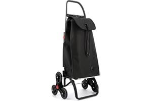 ROLSER I-Max Tweed 6 Wheel Stair Climber Foldable Shopping Trolley - Black