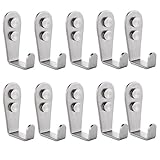 Stainless Steel Coat and Hat Hook Robe Hook, 10 Pcs, Brushed Steel, G112-10