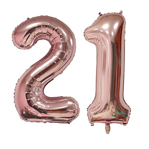40 inch jumbo 21st rose gold foil balloons for birthday…