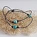 Barch Single Turquoise Choker Necklace on Black Leather Cord