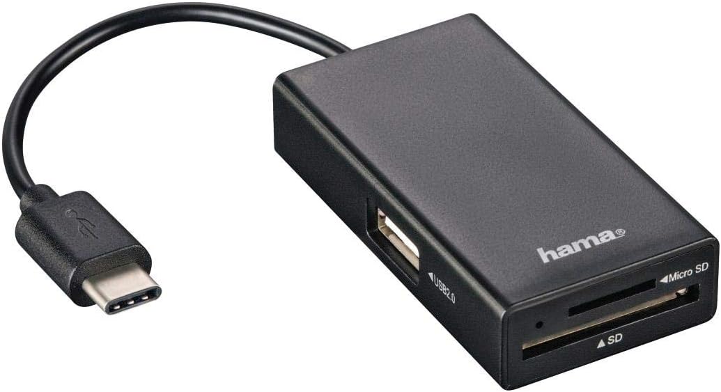 Hama USB 2.0 Type-C Hub/Card Reader for Tablet, black - Image 3