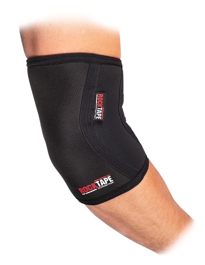 RockTape Assassins Elbow Sleeves 4mm – Pair of Durable Neoprene Supports for Weightlifting, HIIT, OCR & Functional Fitness – Breathable, Comfortable Fit with 4-Way Lycra Liner, Black, X-Large
