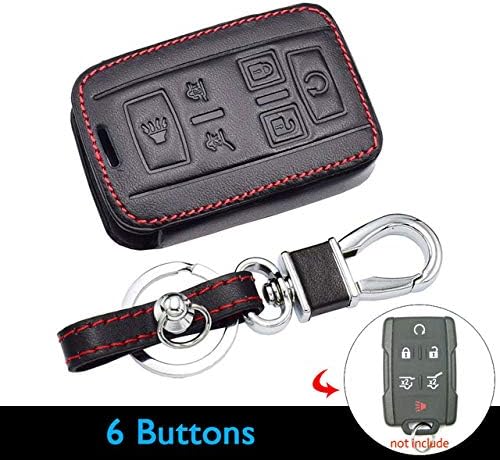JHDKAC Car Remote Control Car Key Case For GMC Sierra Canyon Chevrolet Colorado Silverado Smart Keyless Cover Auto Keychain Protect Bag-6 Buttons