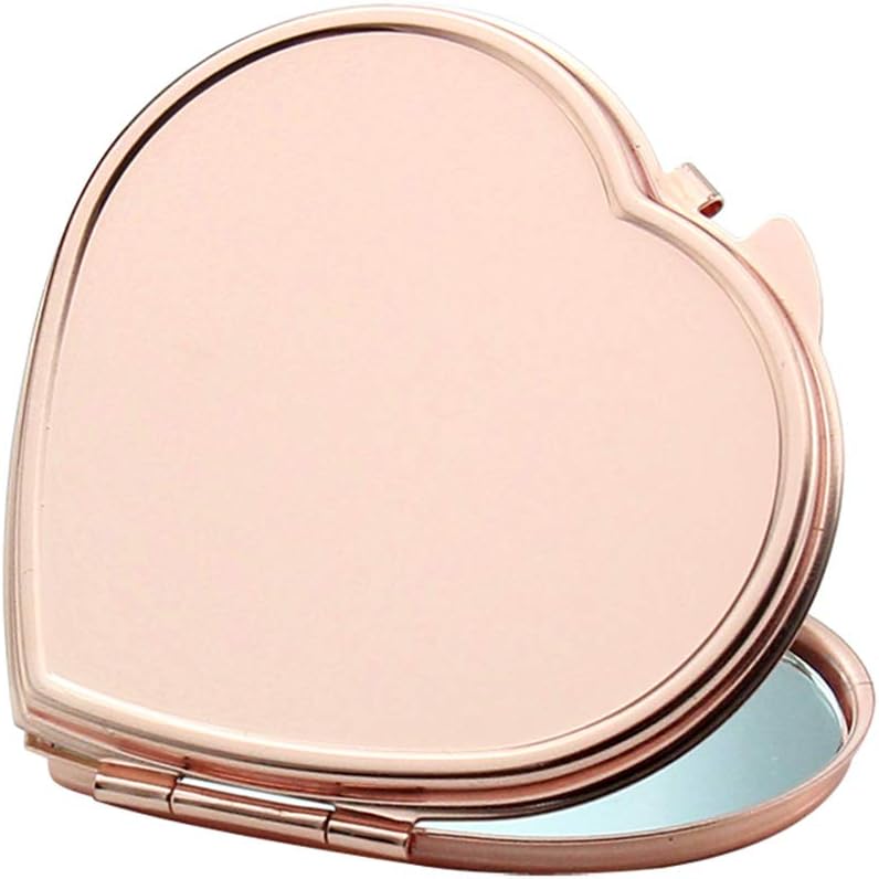 1 Pc Portable Cosmetic Mirror Foldable Double Sided Mirror Compact Pocket Mirror Handheld Travel Makeup Mirror Travel Accessories(heart Shape)