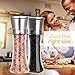 Elegant Salt and Pepper Grinder Set, INTEREST&TASTE Premium Stainless Steel Salt & Pepper Mill Shakers with Clean Brush - Enjoy Your Favorite Spices, Fresh Ground Pepper, Himalayan Or Sea Salts (Tall)