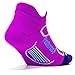 Feetures - Elite Light Cushion - No Show Tab - Athletic Running Socks for Men and Women - Orchid + Blue Lagoon - Size Medium