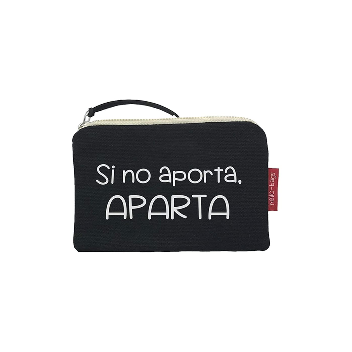 Purse/Wallet/Card Holder / 100% Cotton Black with Zip and Inner Lining 14 x 10 cm Includes Kraft Gift Envelope