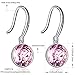 J.Rosée Jewelry Packing Sterling Silver Dangle Earrings Women Pale Pink Crystals Fish Hook Earrings
