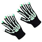 ZPTONE LED Gloves Skeleton Gloves 3 Color 6 Mode Flashing Finger Lights Halloween Costume Party Favors Light Up Toys Novelty Christmas Gift