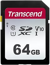 Transcend 64GB SDXC UHS-I U1 V10 Memory Card 100MB/s for Digital Cameras