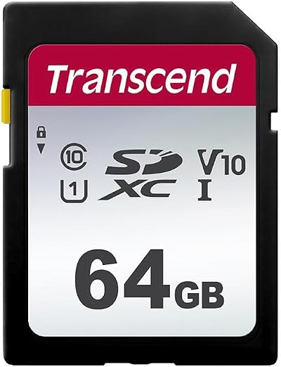 Transcend 64GB SDXC UHS-I U1 V10 Memory Card 100MB/s for Digital Cameras