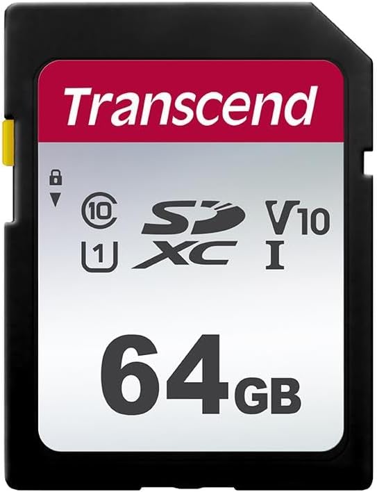 Transcend 64GB SDXC UHS-I U1 V10 Memory Card 100MB/s for Digital Cameras