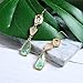 Rose Gold Long Earrings Green Crystal Long Earrings Drop Shape Pendant Earrings Female Girl
